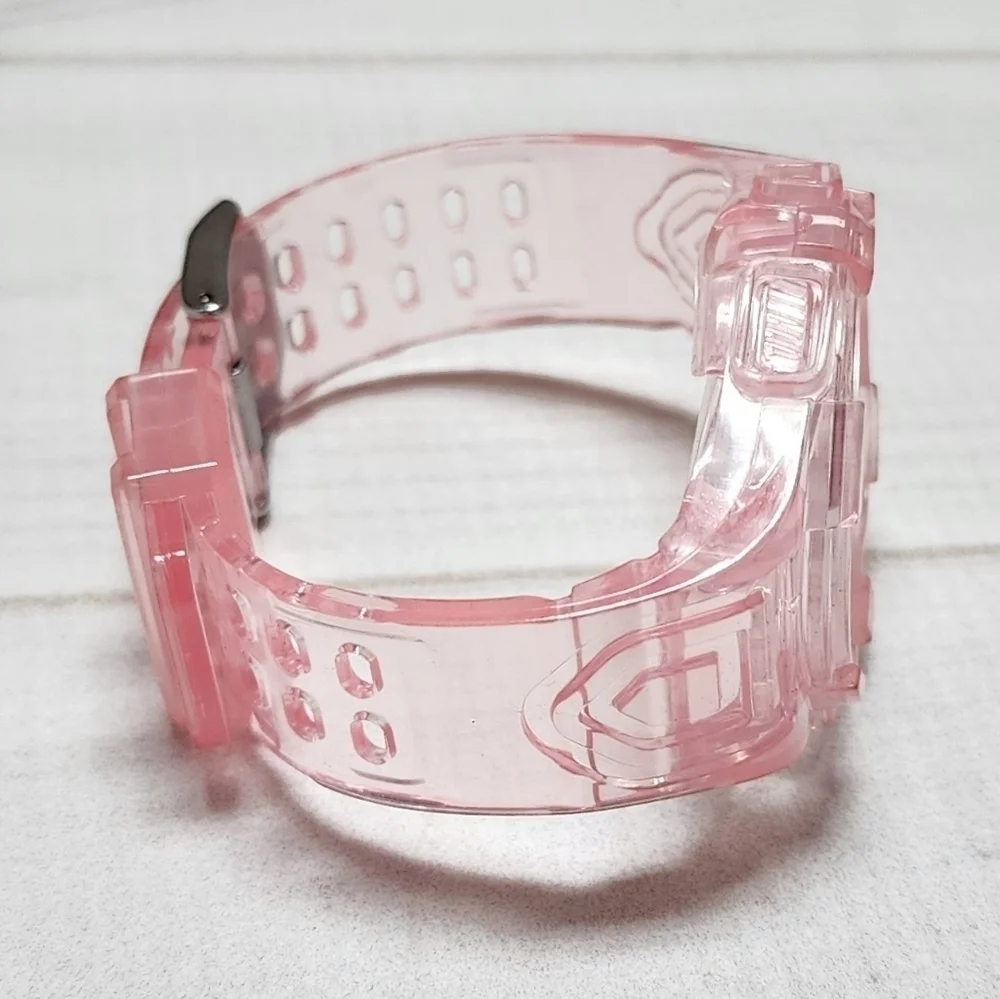Transparent Strap Watch Accessories for Samsung Galaxy Watch4 Classic Pink - New